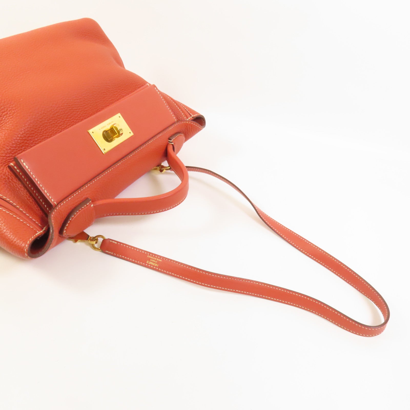 HERMES Togo皮革24/24 29cm金扣手挽肩背兩用袋Sanguine