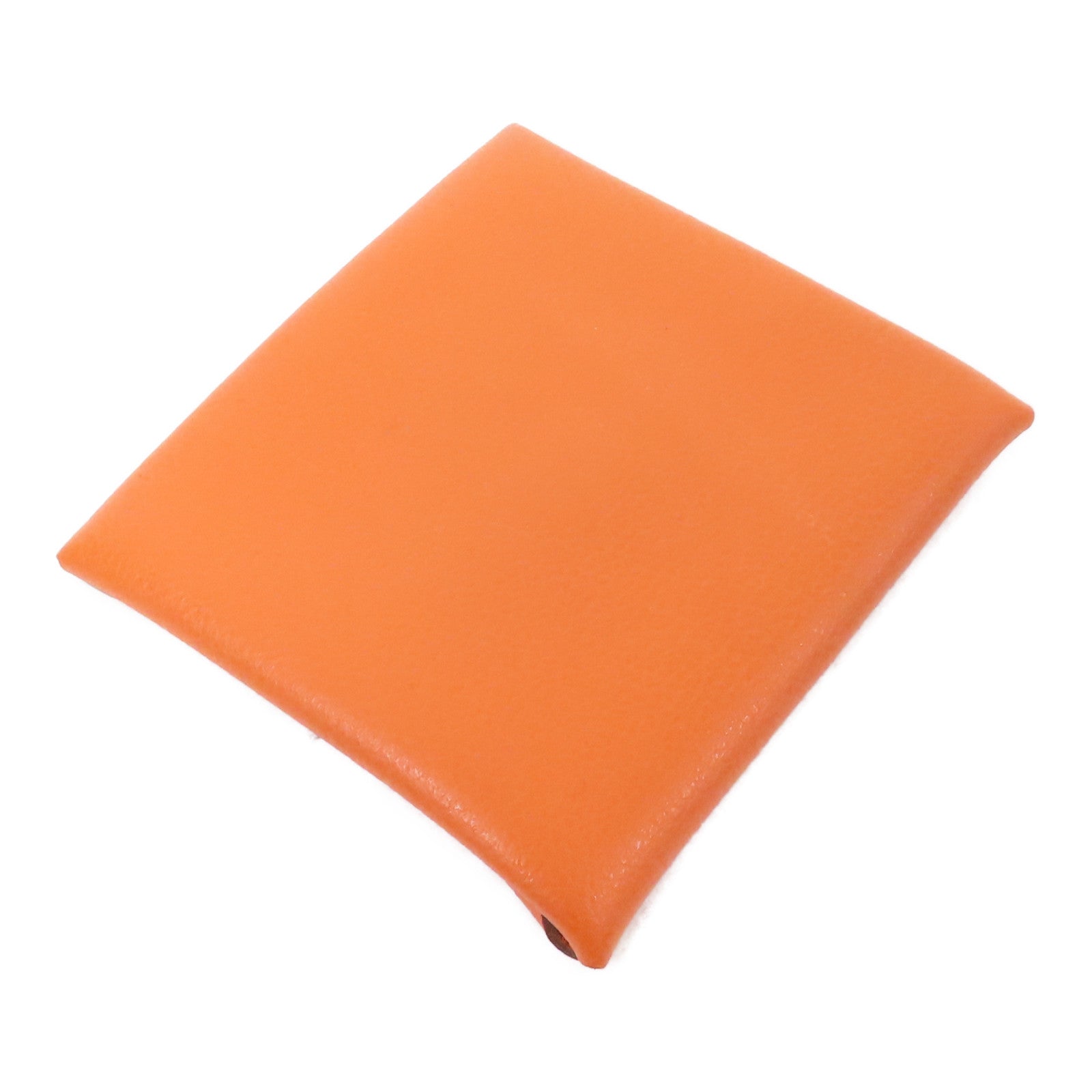 HERMES Evercolor皮革Bastia銀扣零錢包Feu火焰橙色