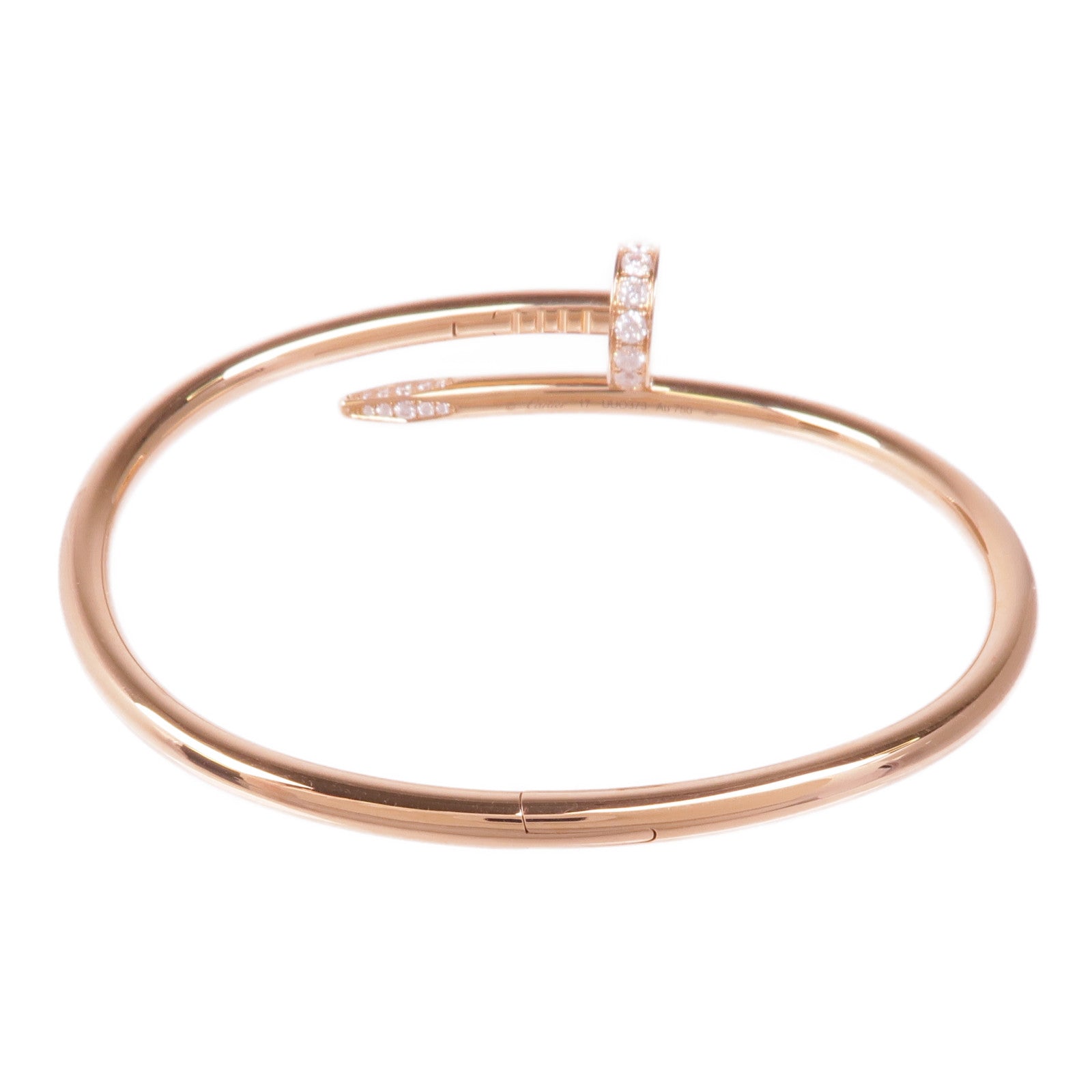 CARTIER 18K玫瑰金Juste Un Clou Diamond Bracelet鑽石手鐲Cartier#17