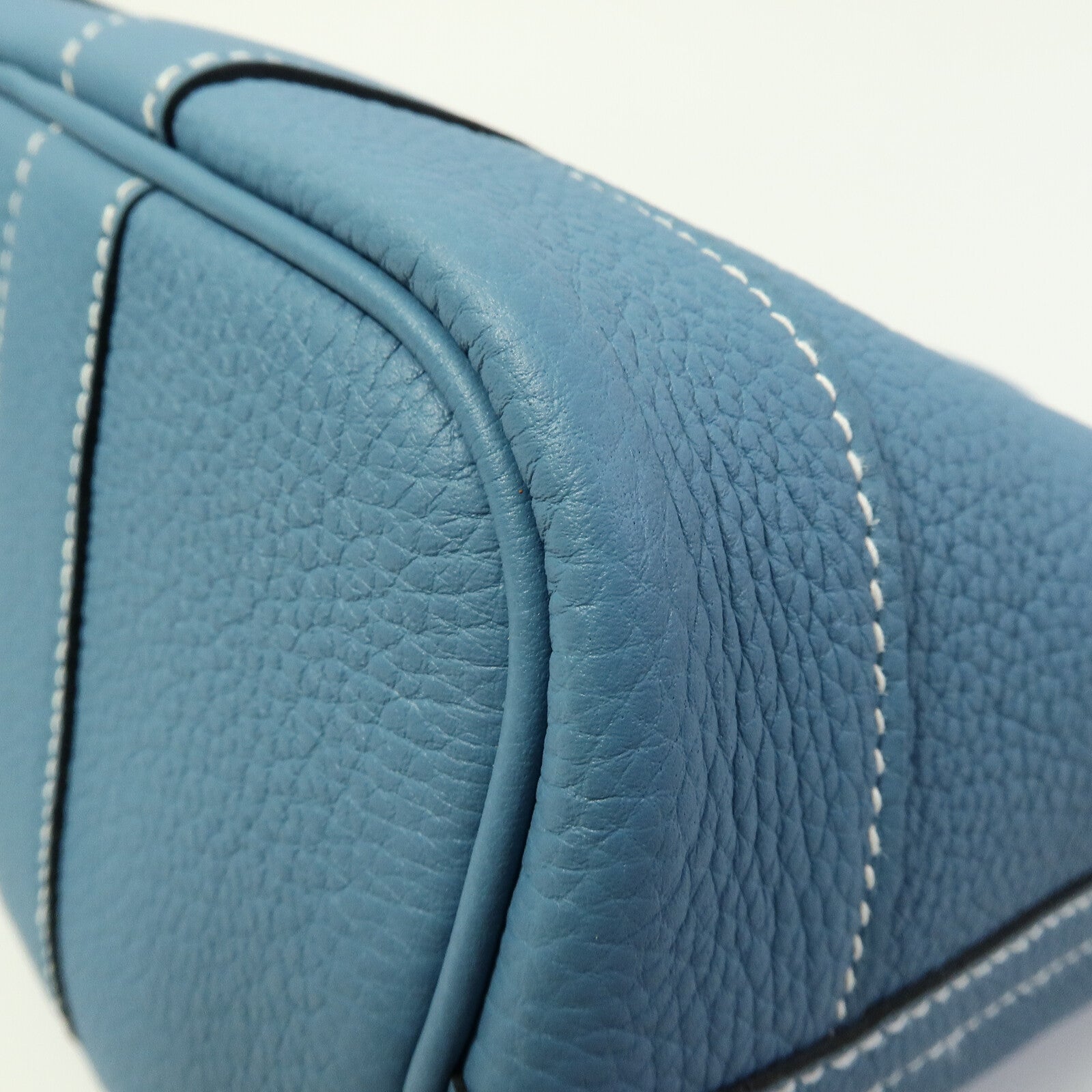 HERMES Country皮革Mini Garden Party手挽袋New Blue Jean