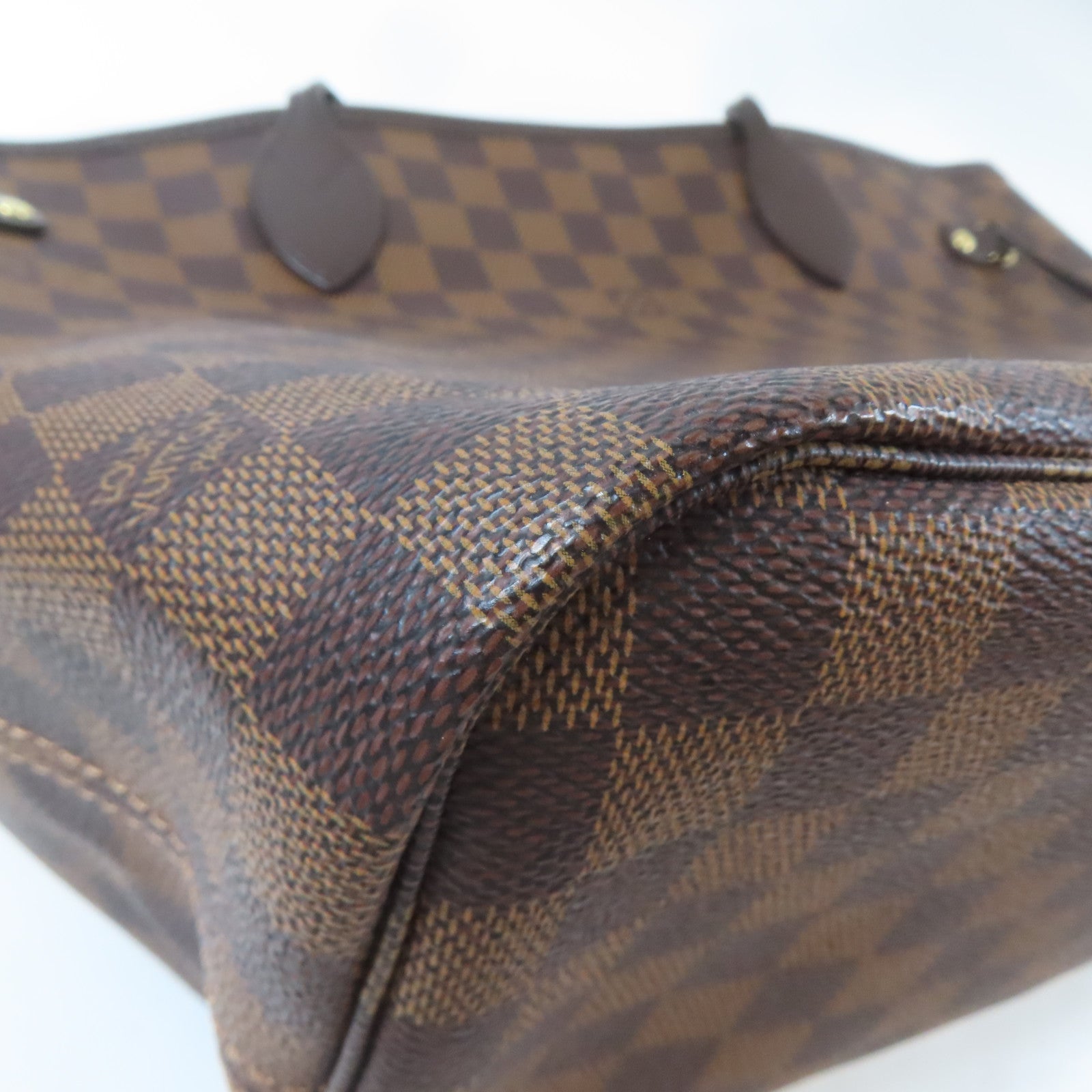 LOUIS VUITTON Damier Ebene Neverfull MM金扣手挽肩背兩用袋啡色