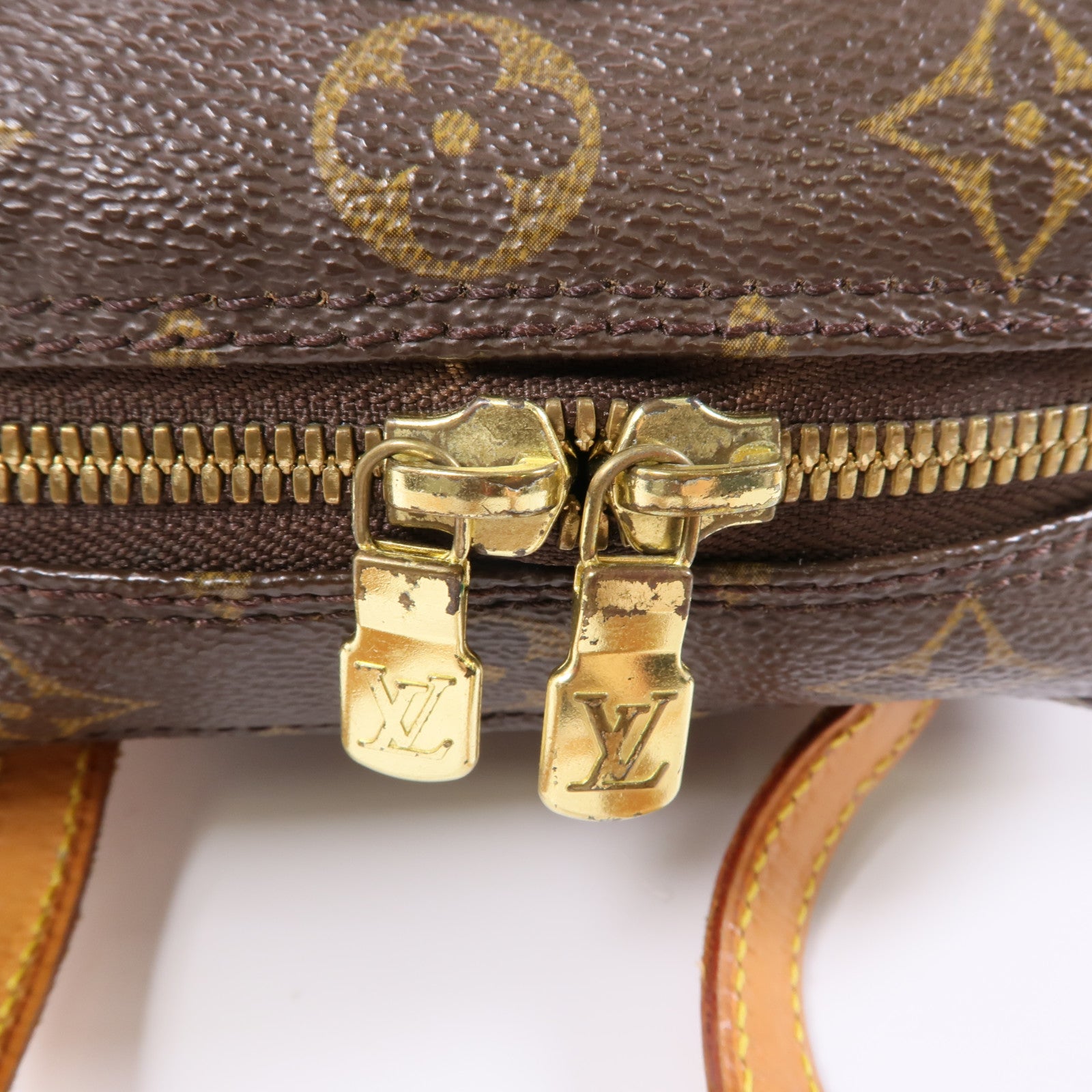 LOUIS VUITTON Monogram Spontini金扣手挽肩背兩用袋棕色