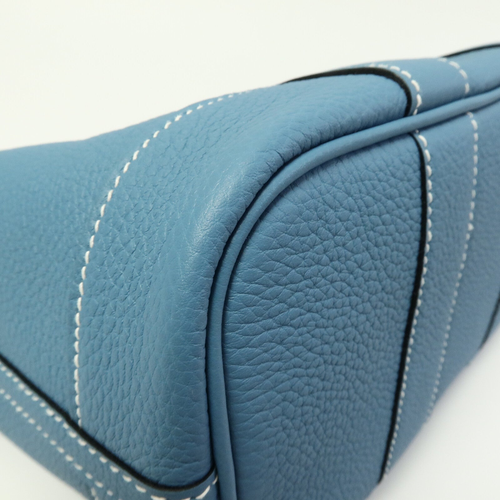 HERMES Country皮革Mini Garden Party手挽袋New Blue Jean