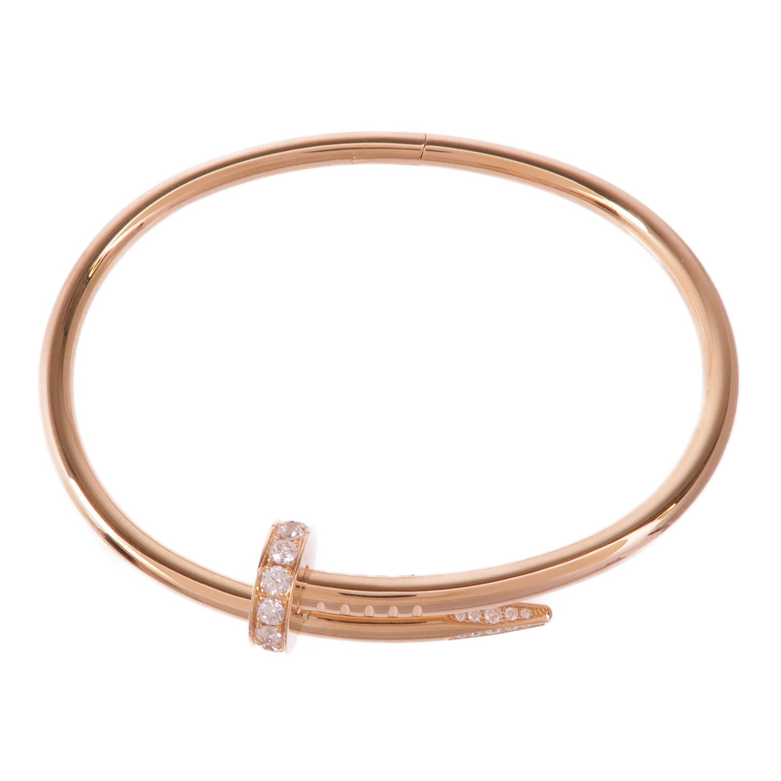CARTIER 18K玫瑰金Juste Un Clou Diamond Bracelet鑽石手鐲Cartier#17