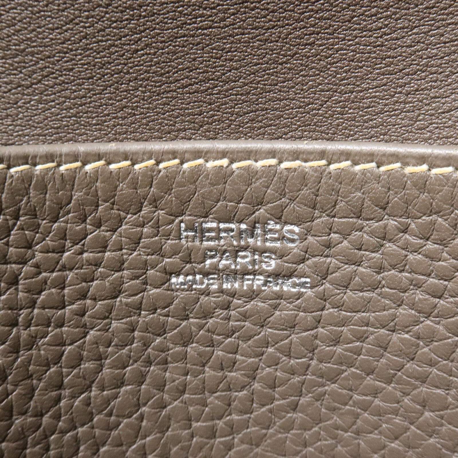 HERMES Clemence皮革Halzan 31手挽肩背兩用袋Etain
