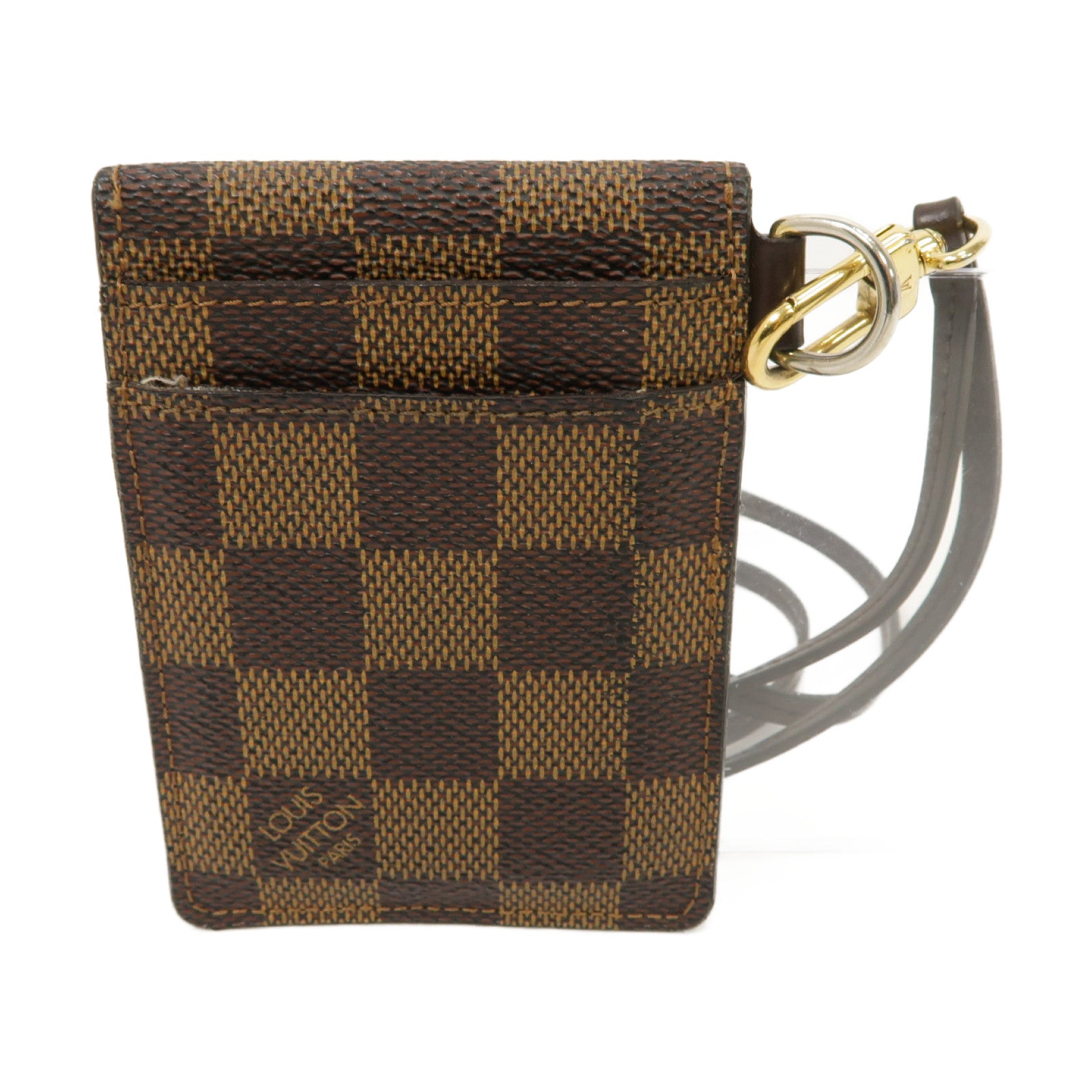 LOUIS VUITTON Damier Porte Cartes ID Bandouliere Case金扣卡片套Ebene
