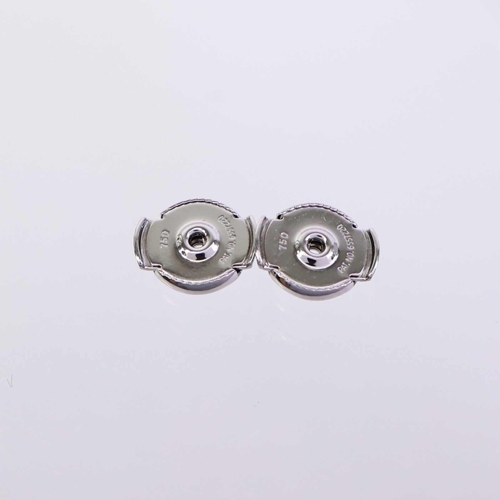 HERMES 18K白金Chaine d'ancre Contour Stud Earrings鑽石耳環