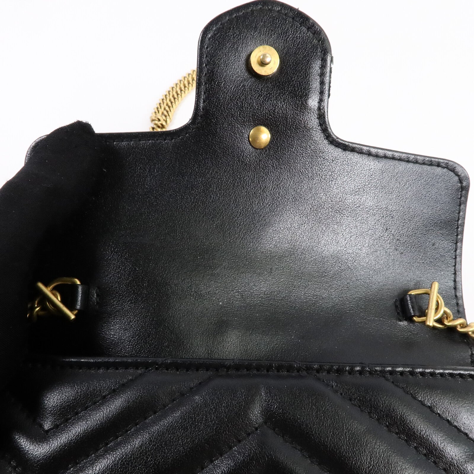 GUCCI 牛皮皮革GG Marmont Super Mini鏈帶肩背袋