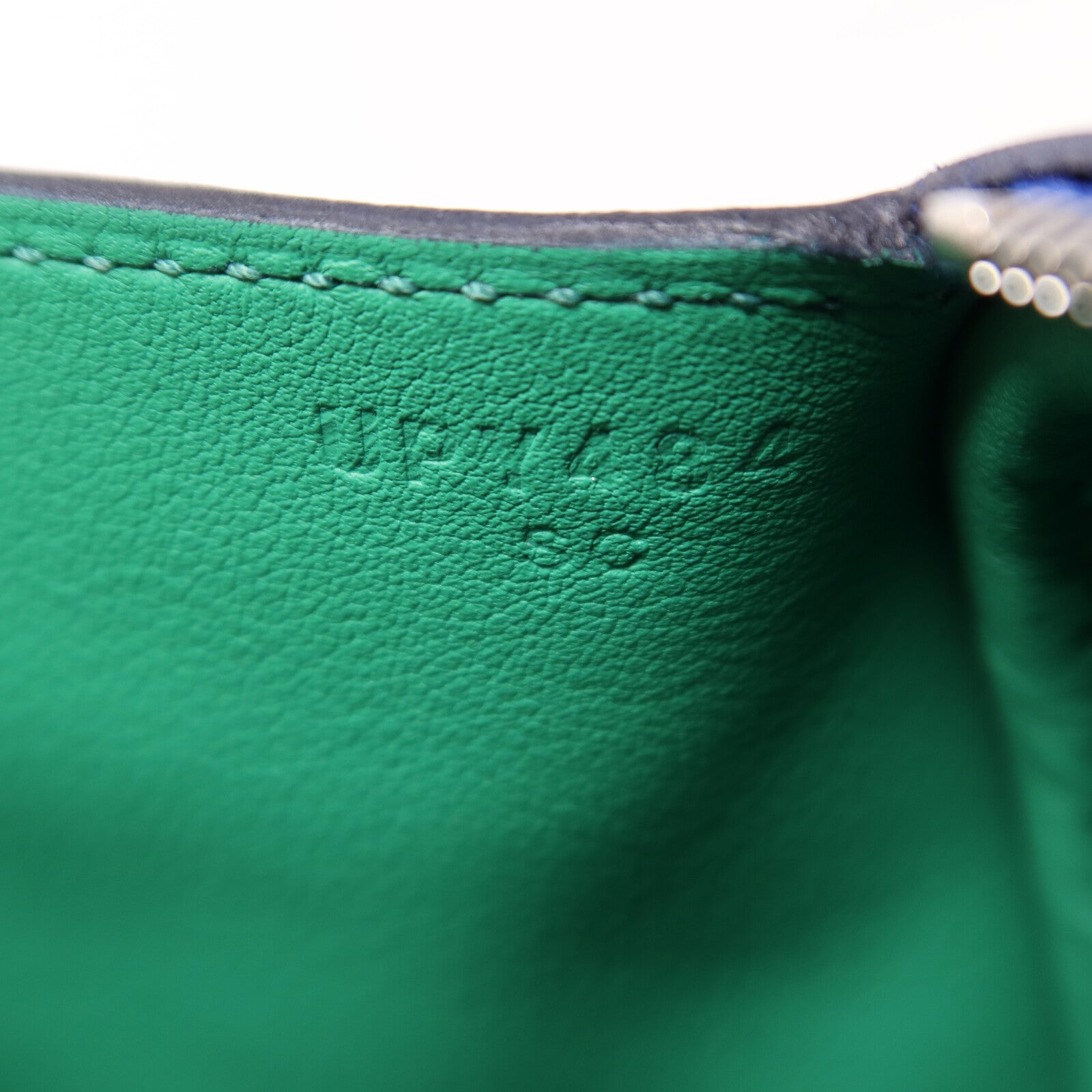 HERMES Swift皮革Mini Lindy銀扣手挽肩背兩用袋Bleu Royal/Menthe