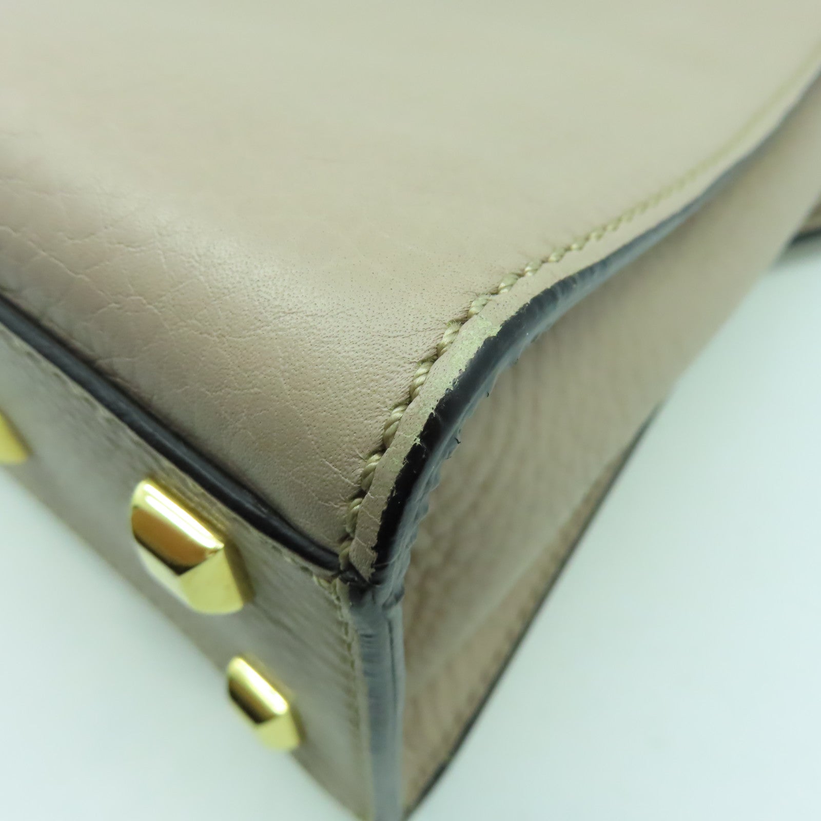 Valentino 【激減優惠】牛皮皮革2 Way Shoulder Bag金扣手挽肩背兩用袋粉紅色