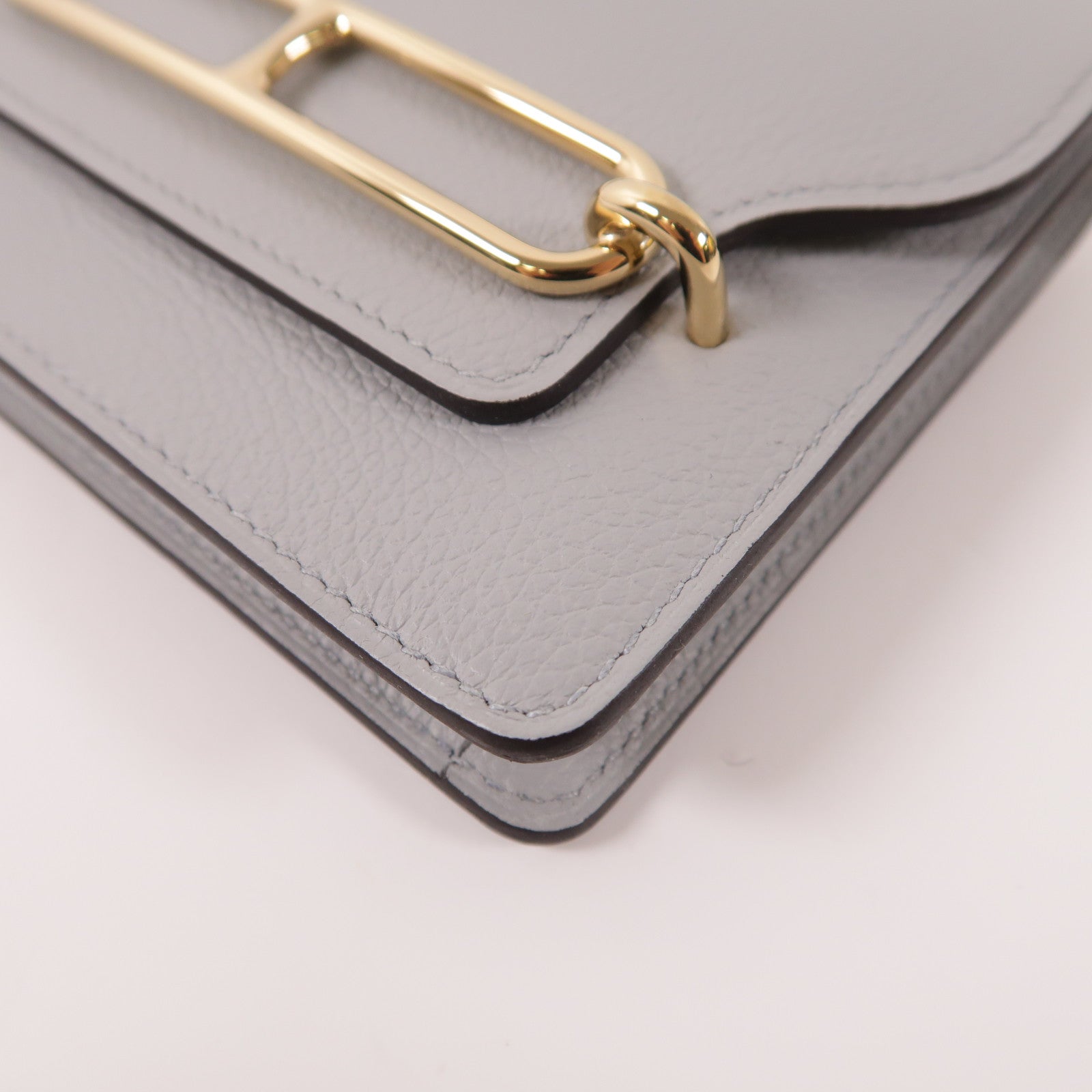 HERMES 【激減優惠】Evercolor皮革Roulis Silm金扣錢包08 Bleu Pale