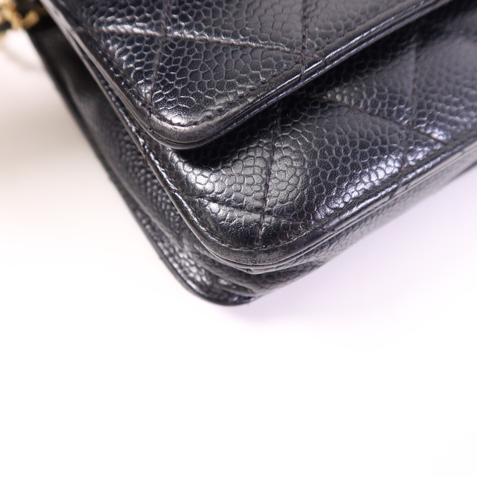 CHANEL 牛皮皮革WOC Wallet On Chain銀扣鏈帶肩背袋