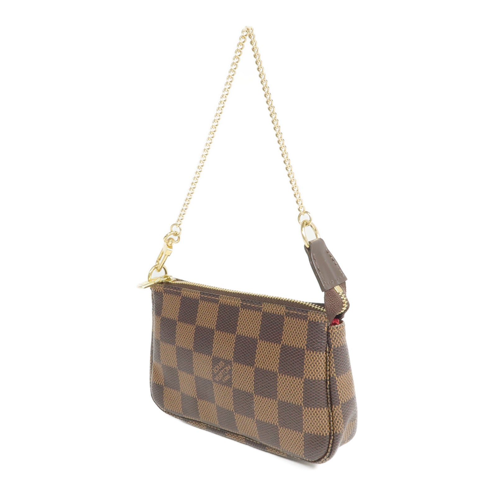 LOUIS VUITTON Damier Mini Pochette Accessoires金扣手挽袋