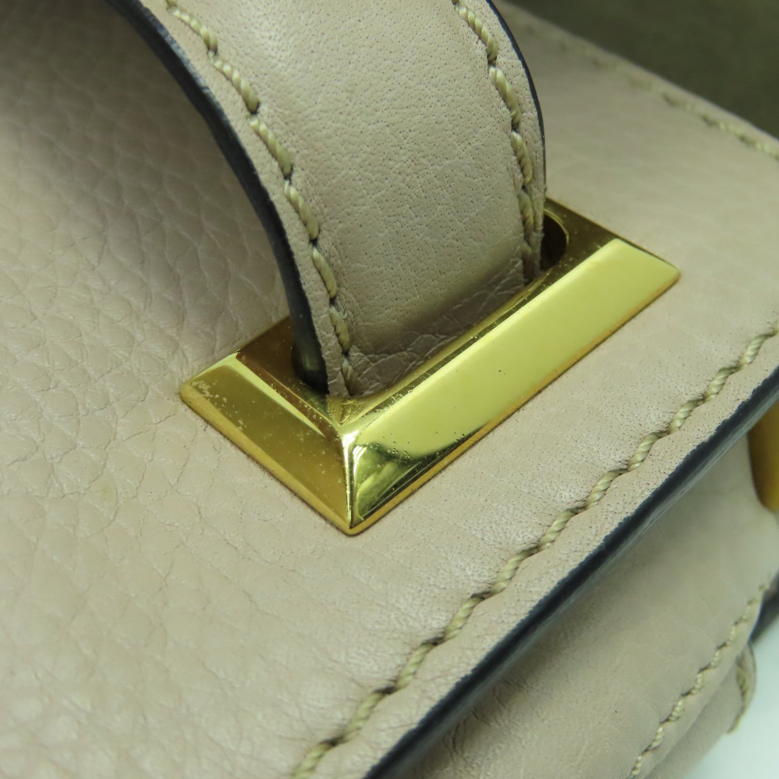 Valentino 【激減優惠】牛皮皮革2 Way Shoulder Bag金扣手挽肩背兩用袋粉紅色