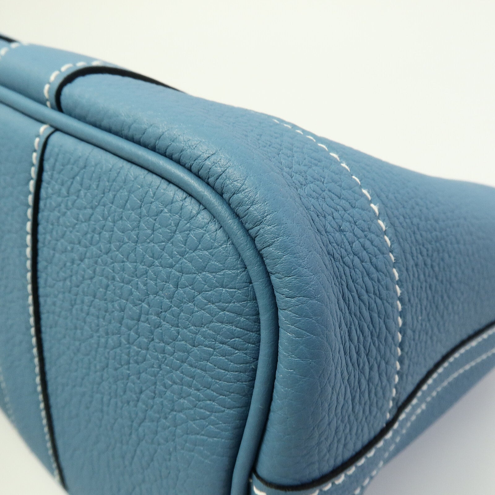HERMES Country皮革Mini Garden Party手挽袋New Blue Jean