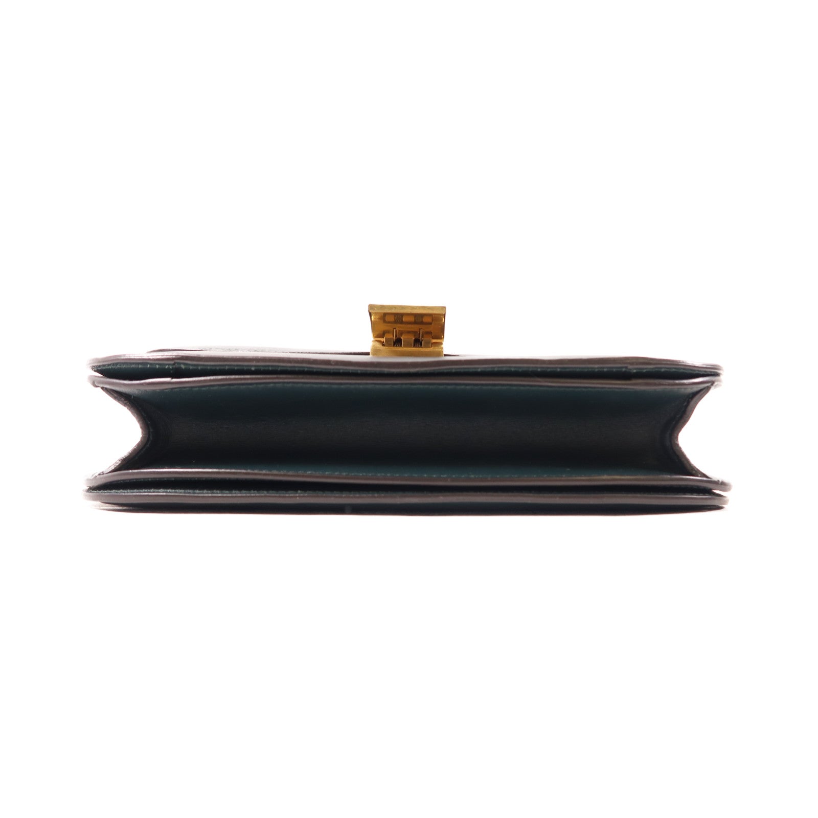CELINE 牛皮皮革Classic Box金扣肩背袋綠色