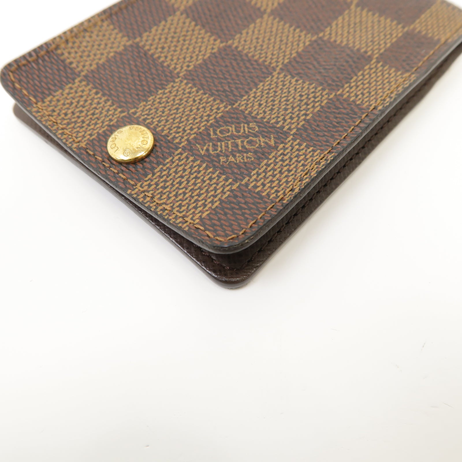 LOUIS VUITTON Damier Porte Cartes ID Bandouliere Case金扣卡片套Ebene