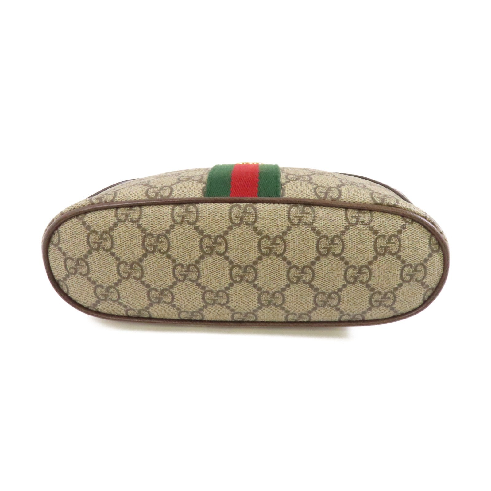 GUCCI 塗層帆布Clutch Bag金扣手拿包棕色