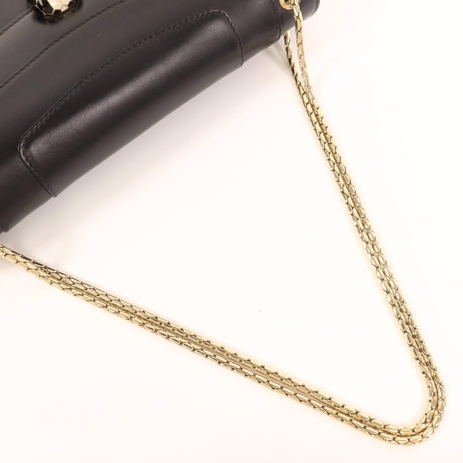 BVLGARI 牛皮皮革Serpenti Forever金扣鏈帶肩背袋