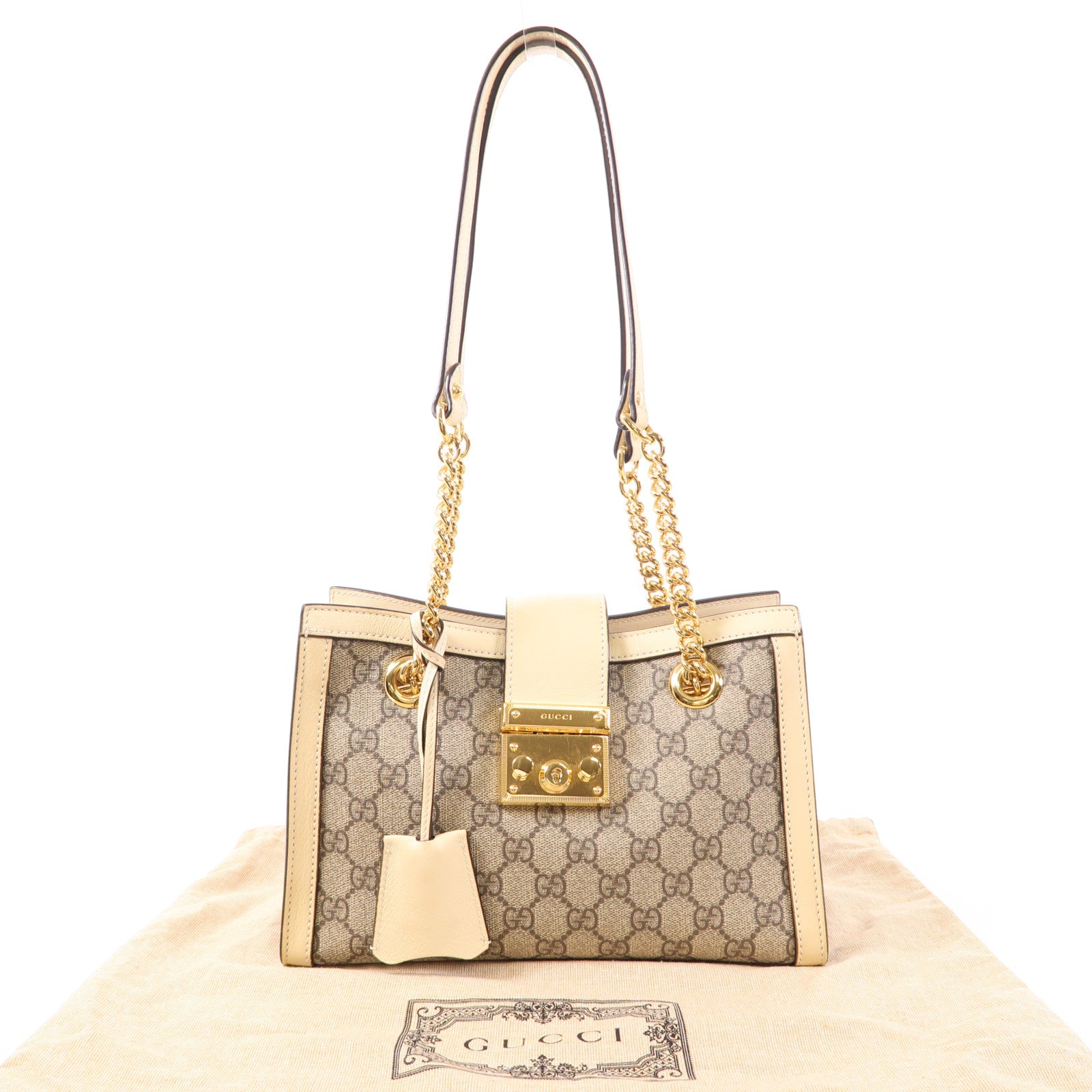 GUCCI 塗層帆布Padlock金扣肩背袋