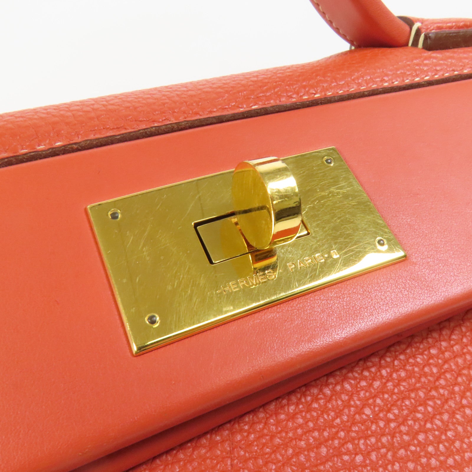 HERMES Togo皮革24/24 29cm金扣手挽肩背兩用袋Sanguine