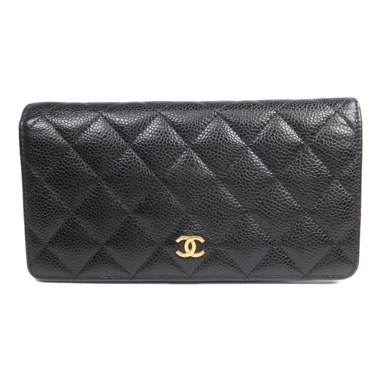 CHANEL 牛皮皮革Long Wallet金扣長錢包