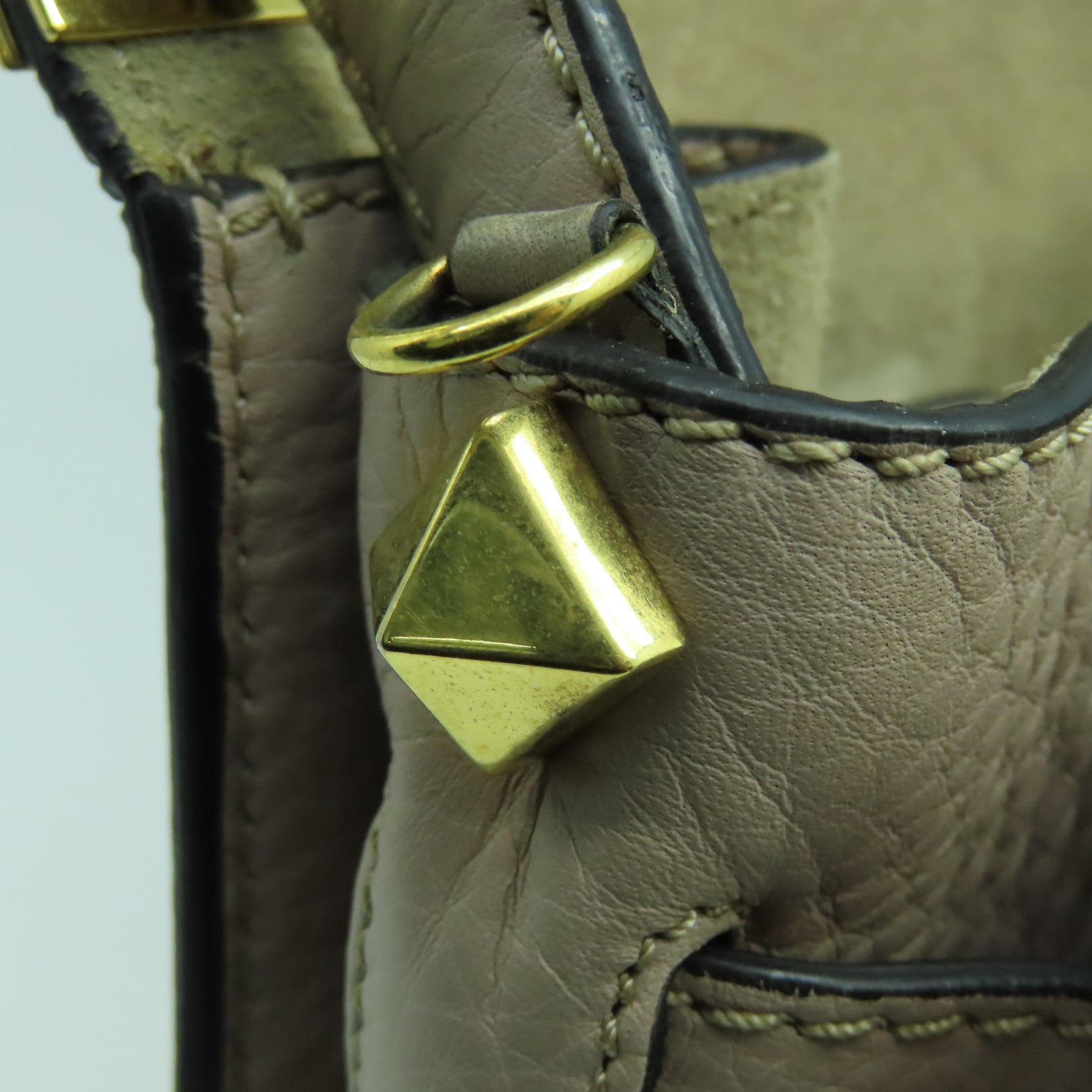 Valentino 【激減優惠】牛皮皮革2 Way Shoulder Bag金扣手挽肩背兩用袋粉紅色