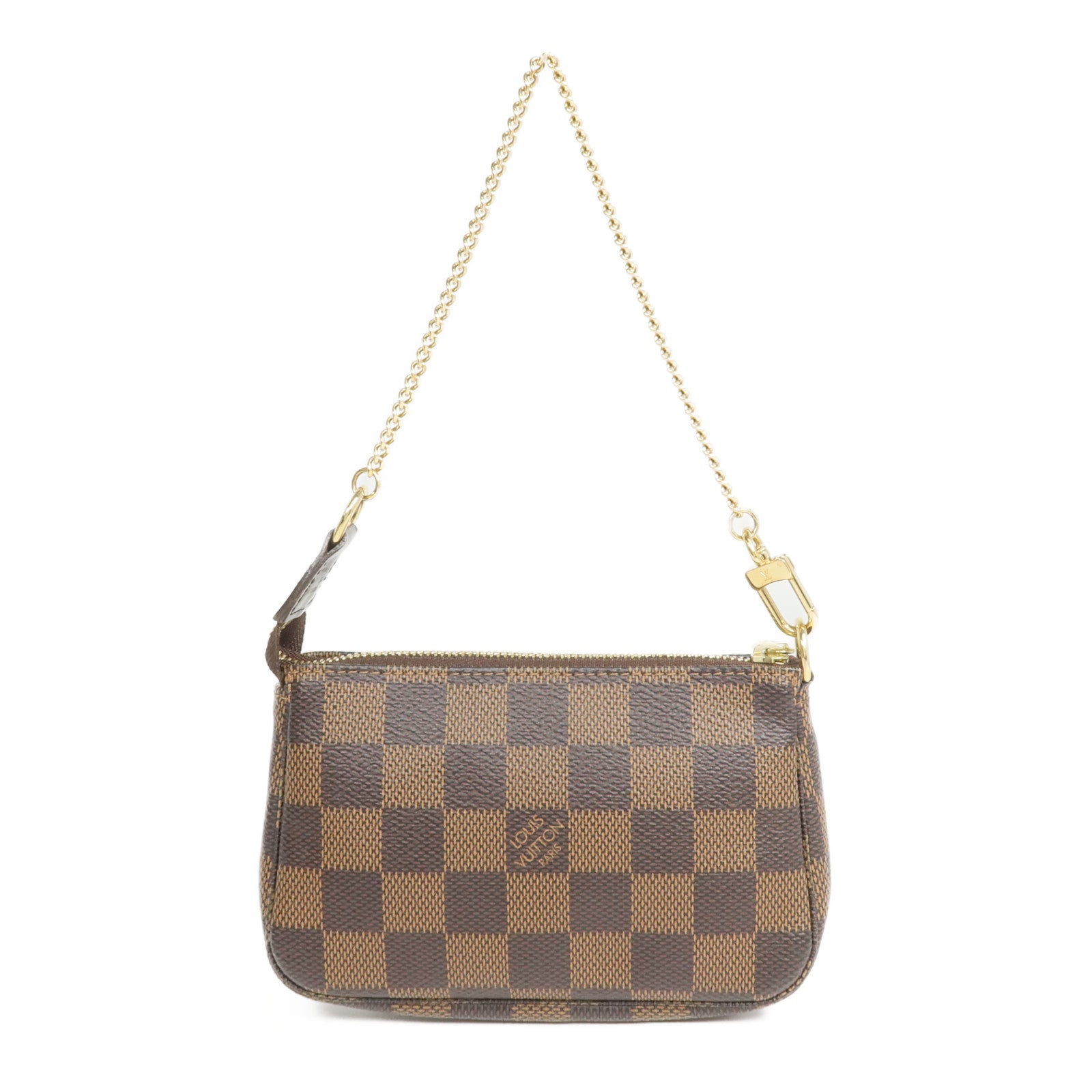 LOUIS VUITTON Damier Mini Pochette Accessoires金扣手挽袋