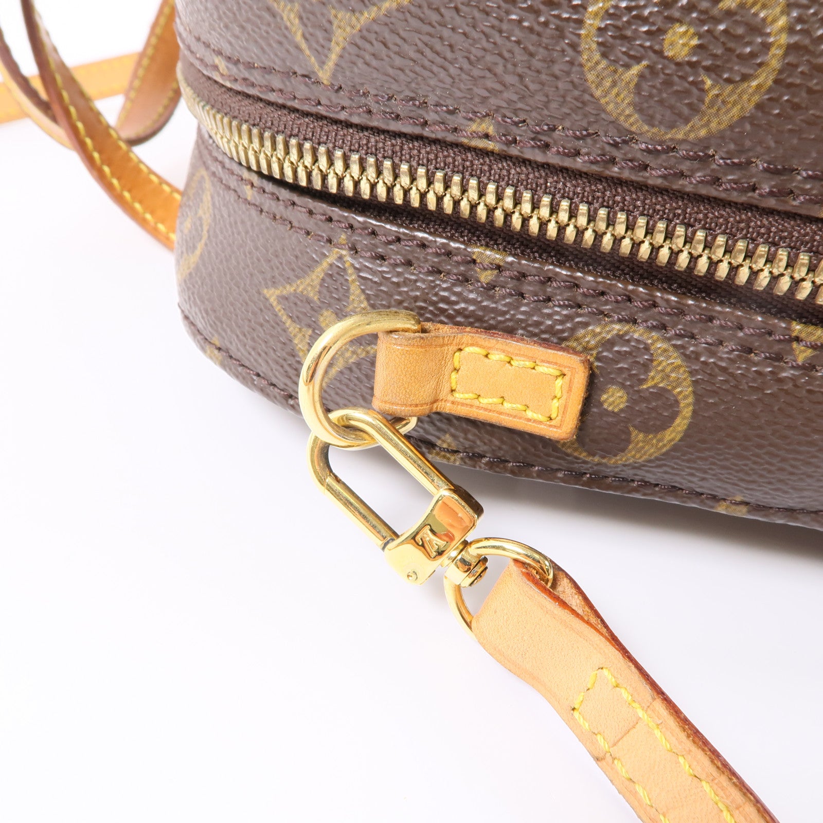 LOUIS VUITTON Monogram Spontini金扣手挽肩背兩用袋棕色