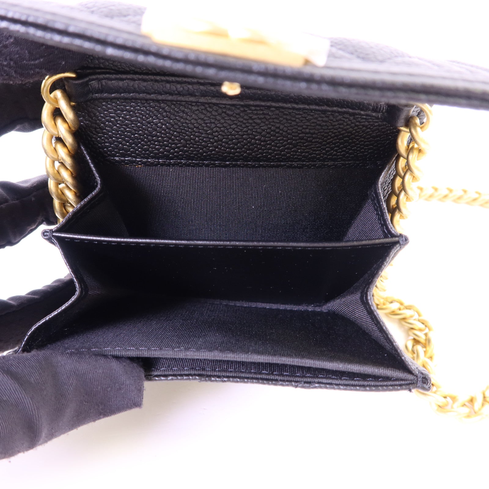 CHANEL 【激減優惠】牛皮皮革Boy Chain Wallet金扣鏈帶肩背袋
