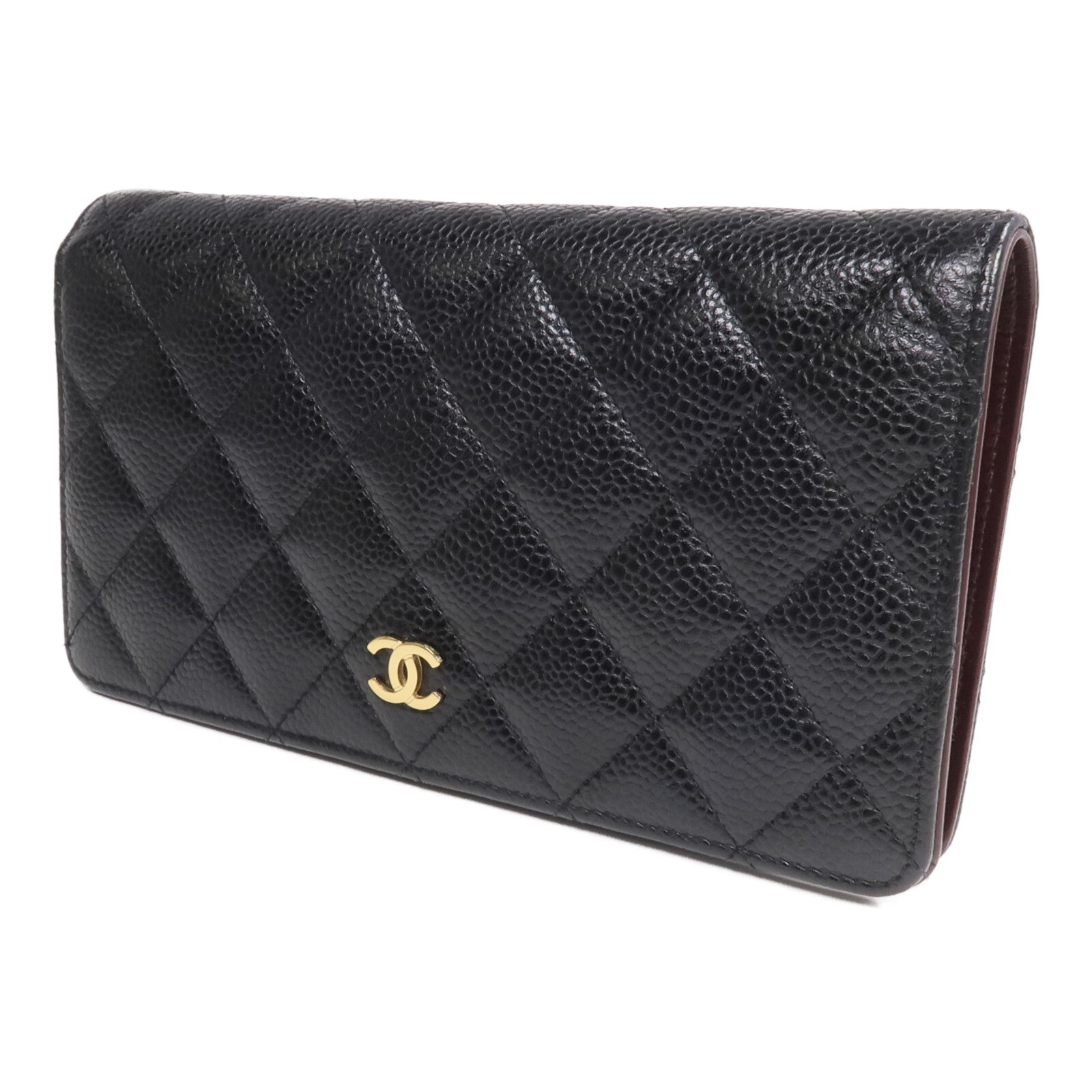 CHANEL 牛皮皮革Long Wallet金扣長錢包