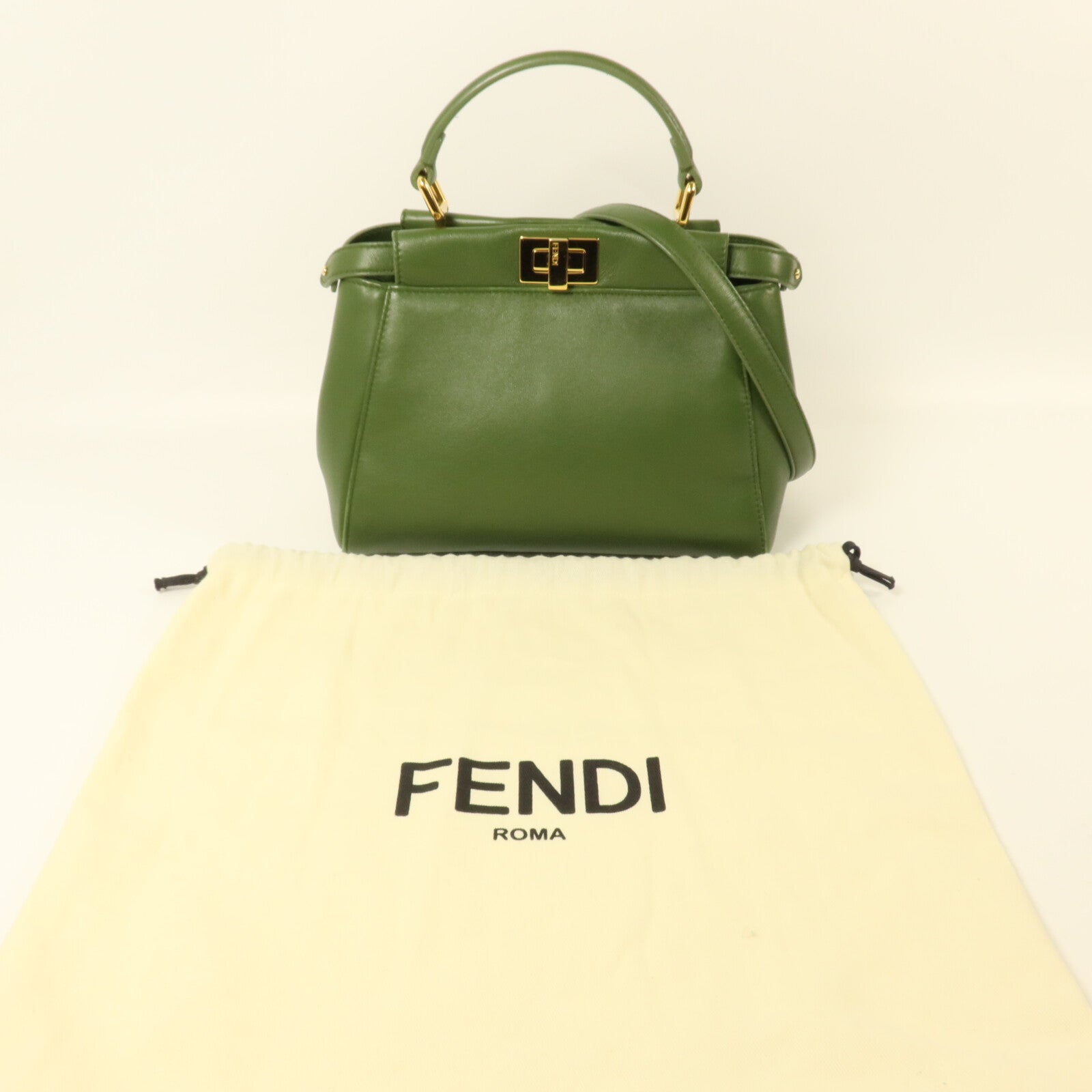 FENDI 羊皮皮革Peekaboo Mini手挽肩背兩用袋