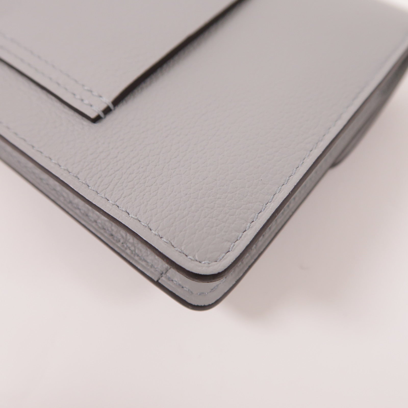 HERMES 【激減優惠】Evercolor皮革Roulis Silm金扣錢包08 Bleu Pale