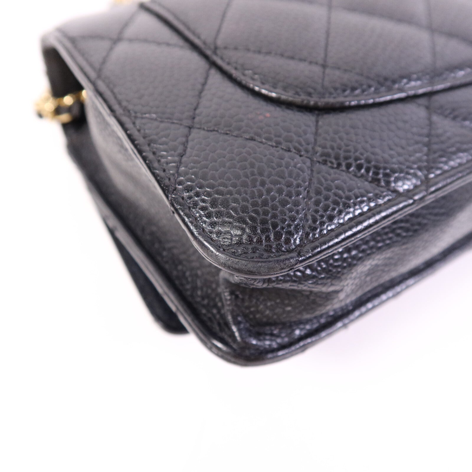 CHANEL 牛皮皮革WOC Wallet On Chain銀扣鏈帶肩背袋