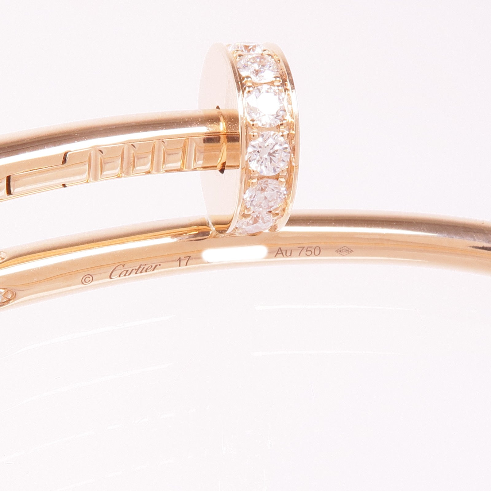 CARTIER 18K玫瑰金Juste Un Clou Diamond Bracelet鑽石手鐲Cartier#17