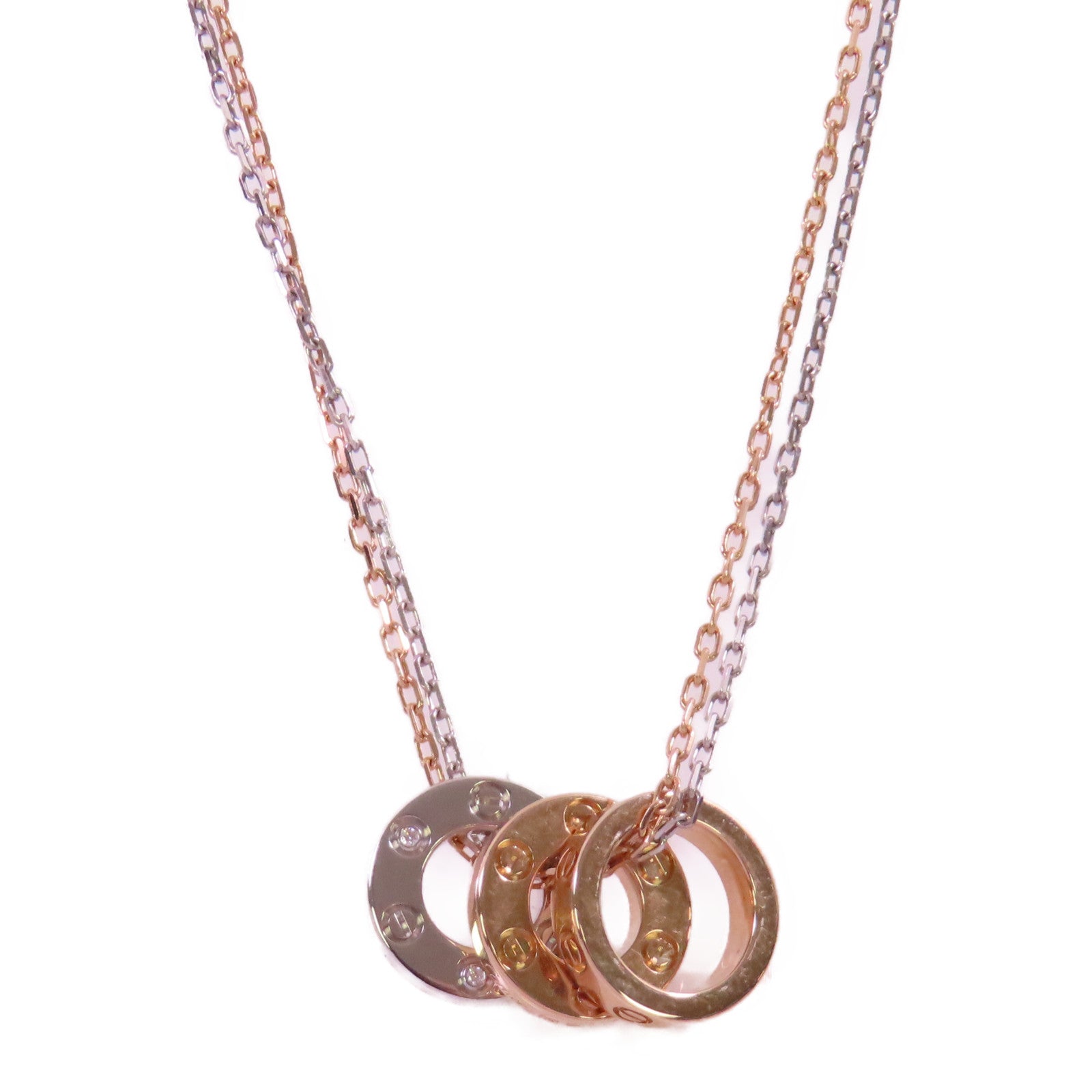 CARTIER 18K玫瑰金/黃金/白金/鑽石Love Diamond Nacklace項鏈