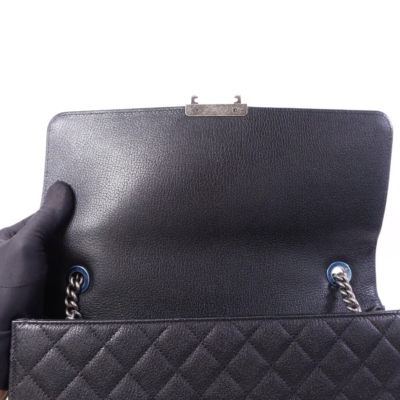 CHANEL 山羊皮皮革CC University Flap Bag鏈帶手挽肩背兩用袋