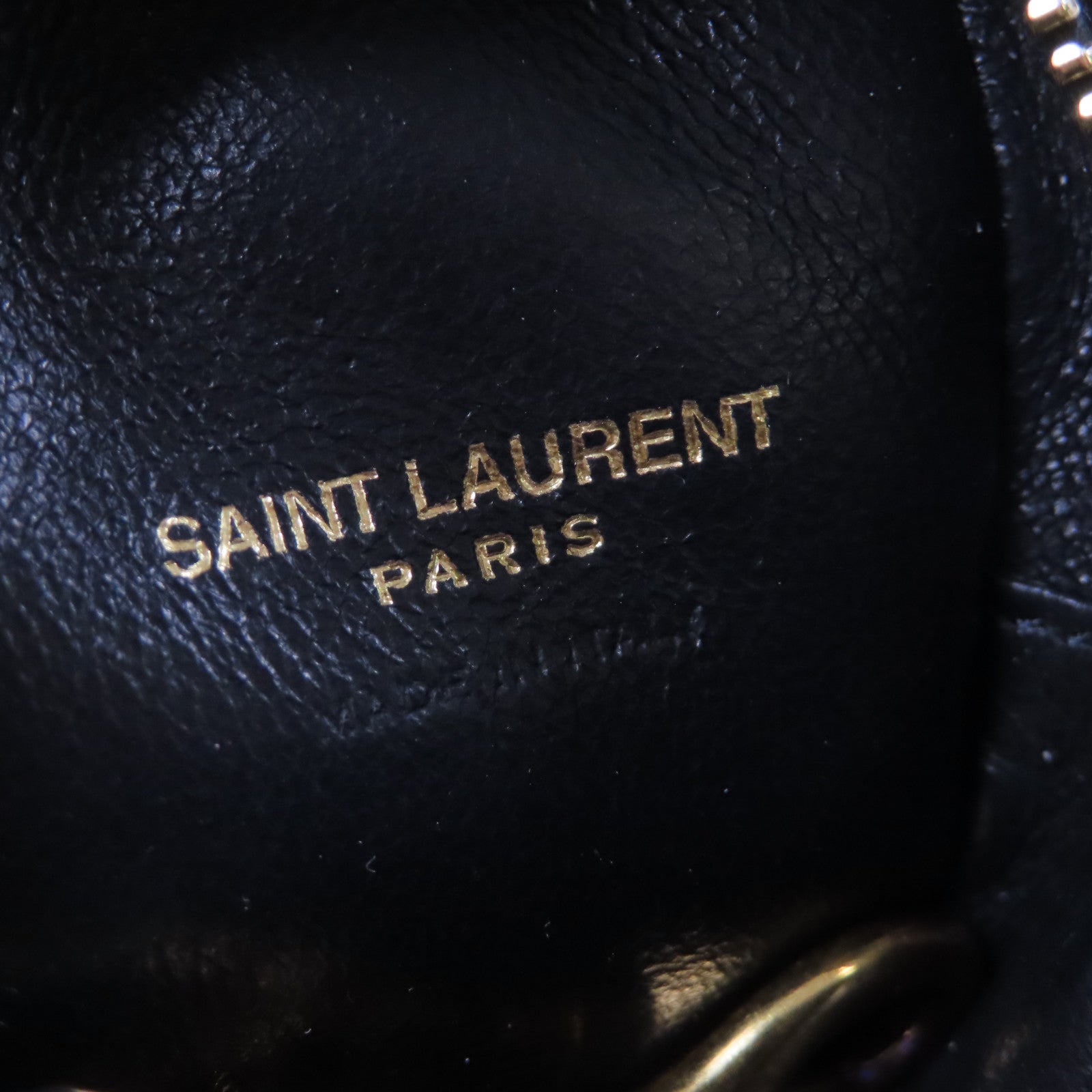 SAINT LAURENT 牛皮皮革Coin purse金扣鎖匙包黑色