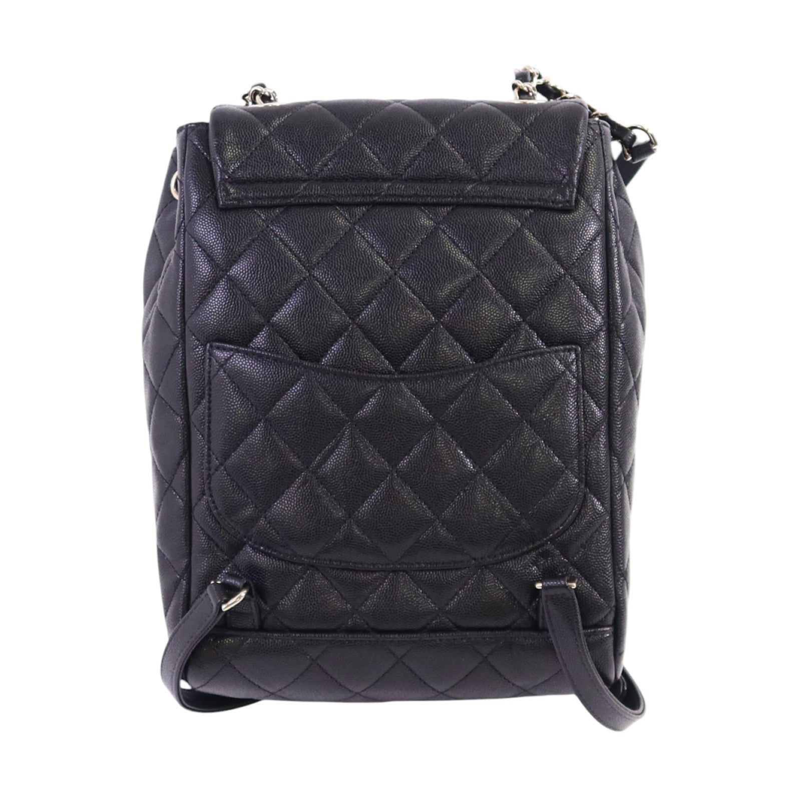CHANEL 牛皮皮革Backpack金扣鏈帶背包