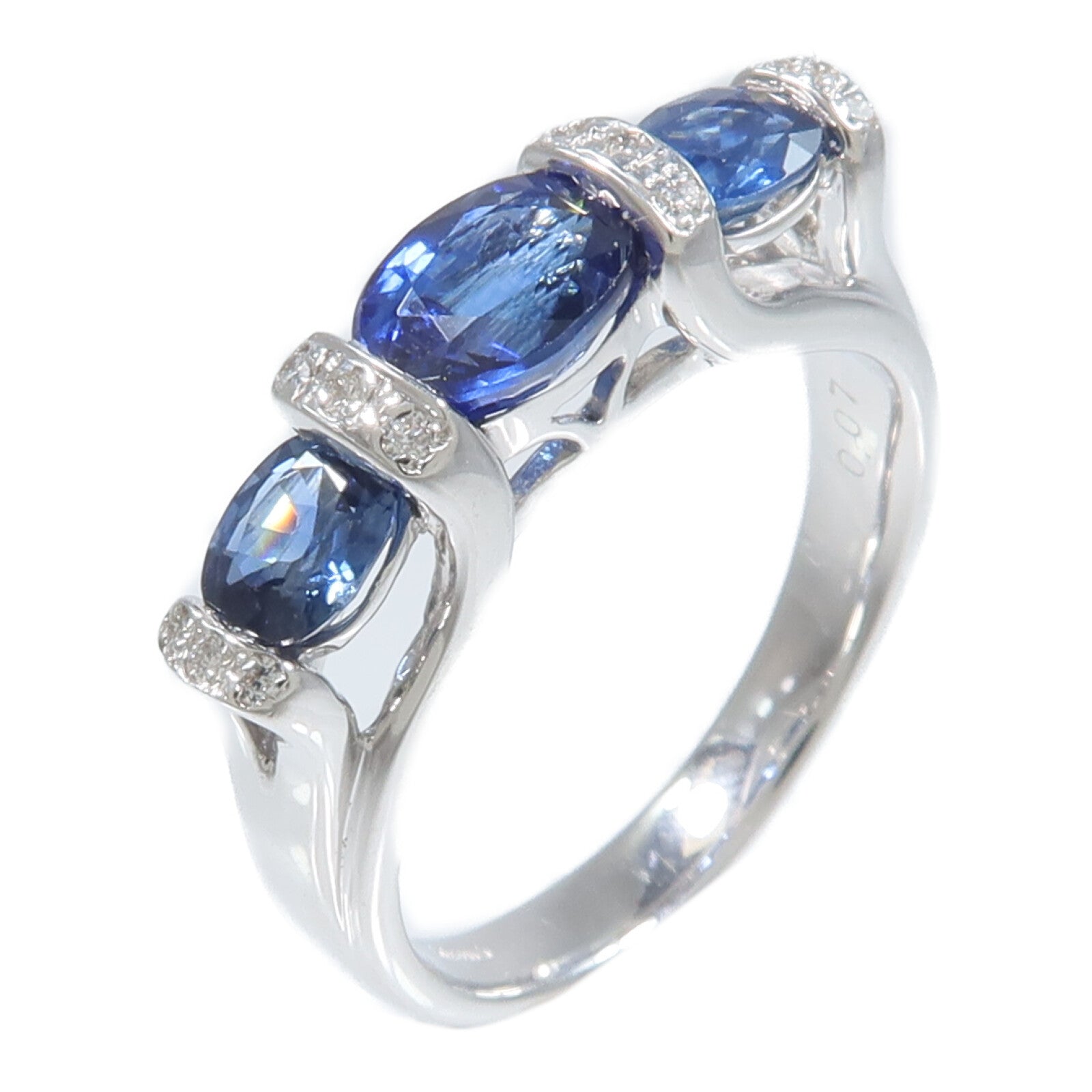 JEWELRY 18K白金Sapphire Diamond Ring藍寶石/鑽石戒指