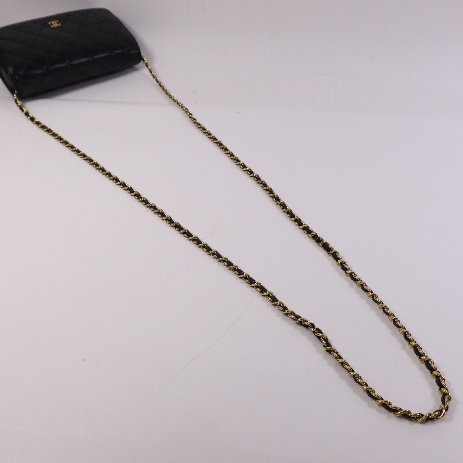 CHANEL 牛皮皮革WOC Wallet On Chain銀扣鏈帶肩背袋