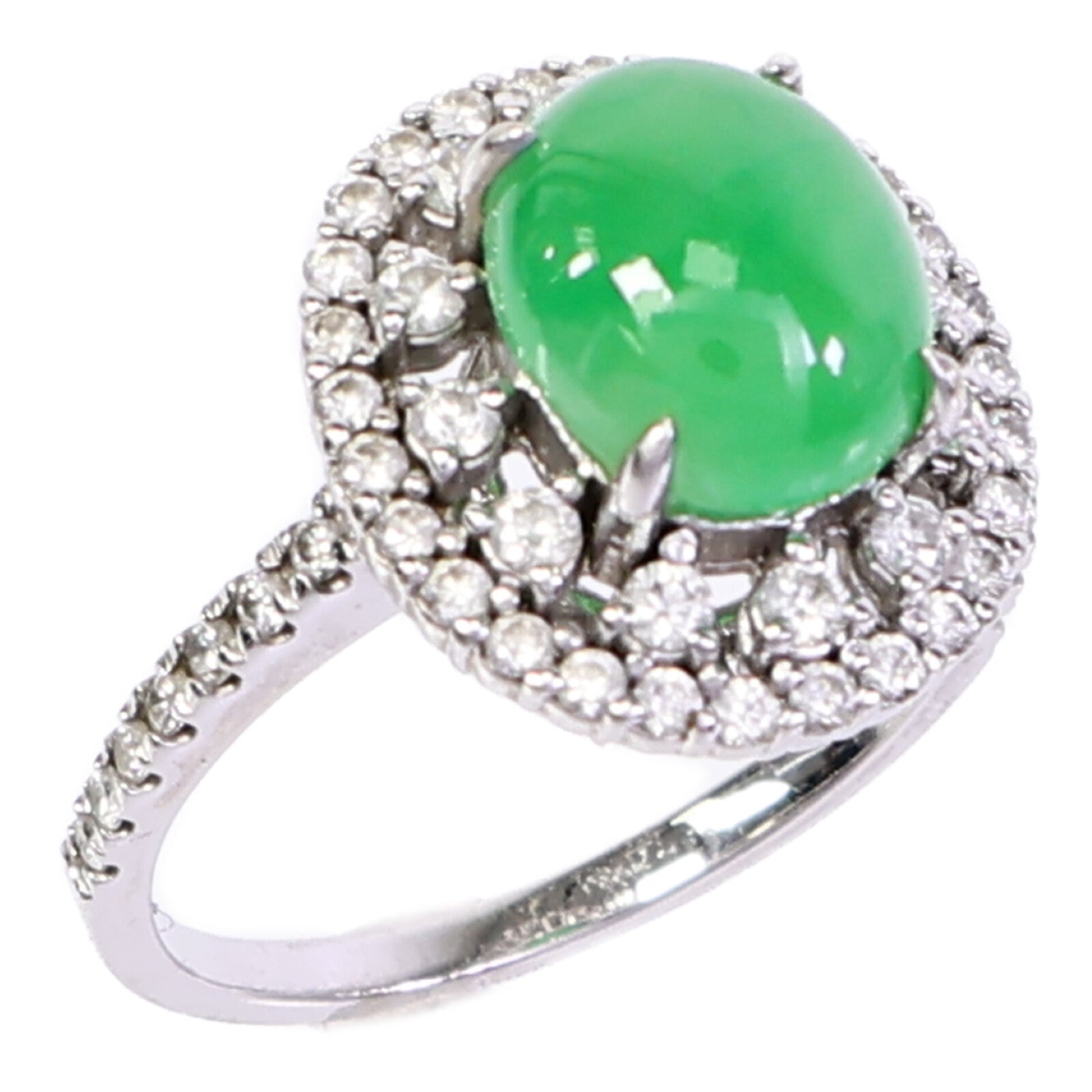 JEWELRY 18K白金Diamond/Jade Ring翡翠/鑽石戒指