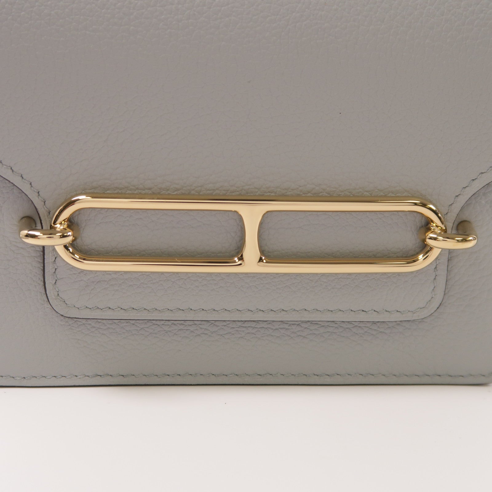 HERMES Evercolor皮革Roulis Silm金扣錢包08 Bleu Pale