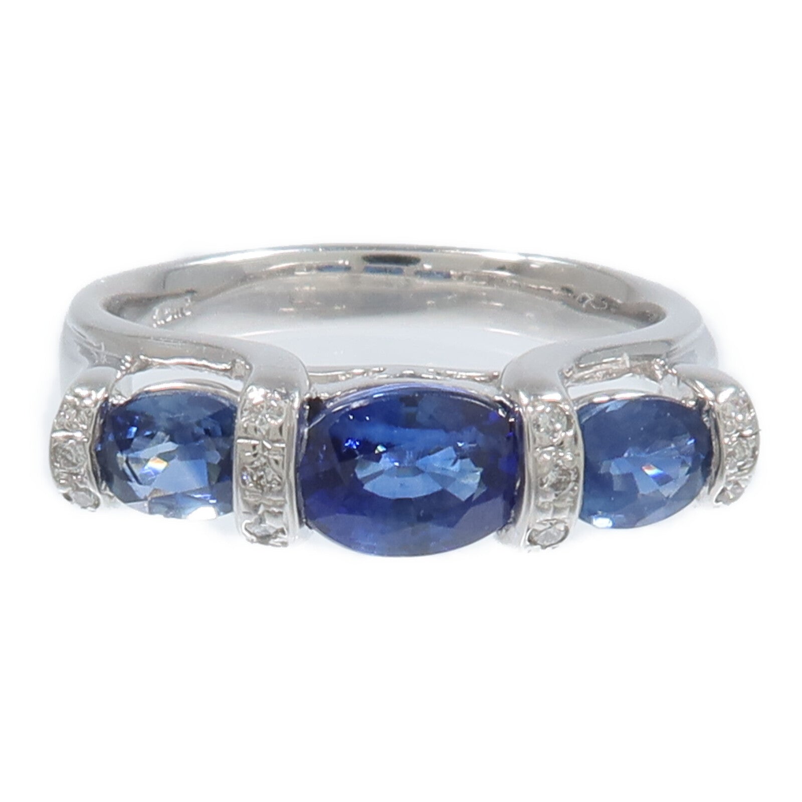 JEWELRY 18K白金Sapphire Diamond Ring藍寶石/鑽石戒指