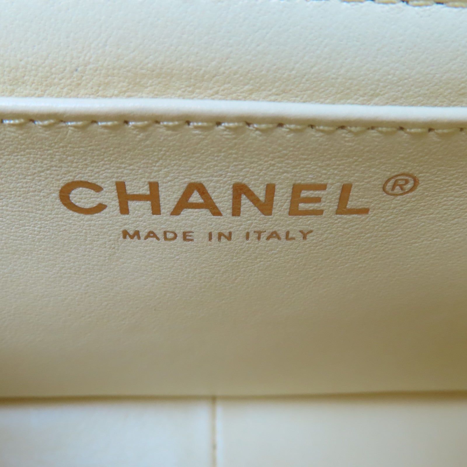 CHANEL 菱格羊皮皮革Chain Shoulder金扣肩背袋黃色