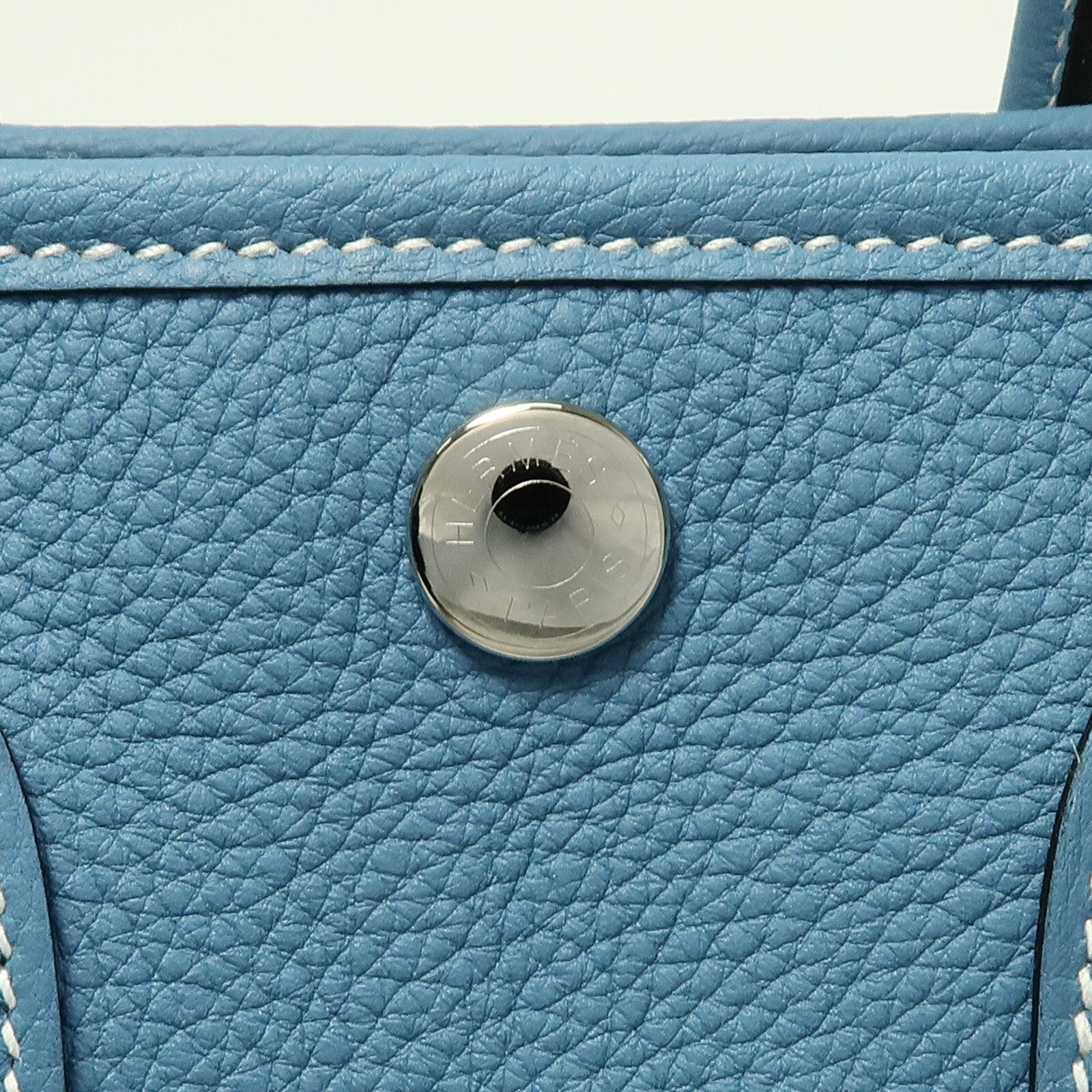 HERMES Country皮革Mini Garden Party手挽袋New Blue Jean