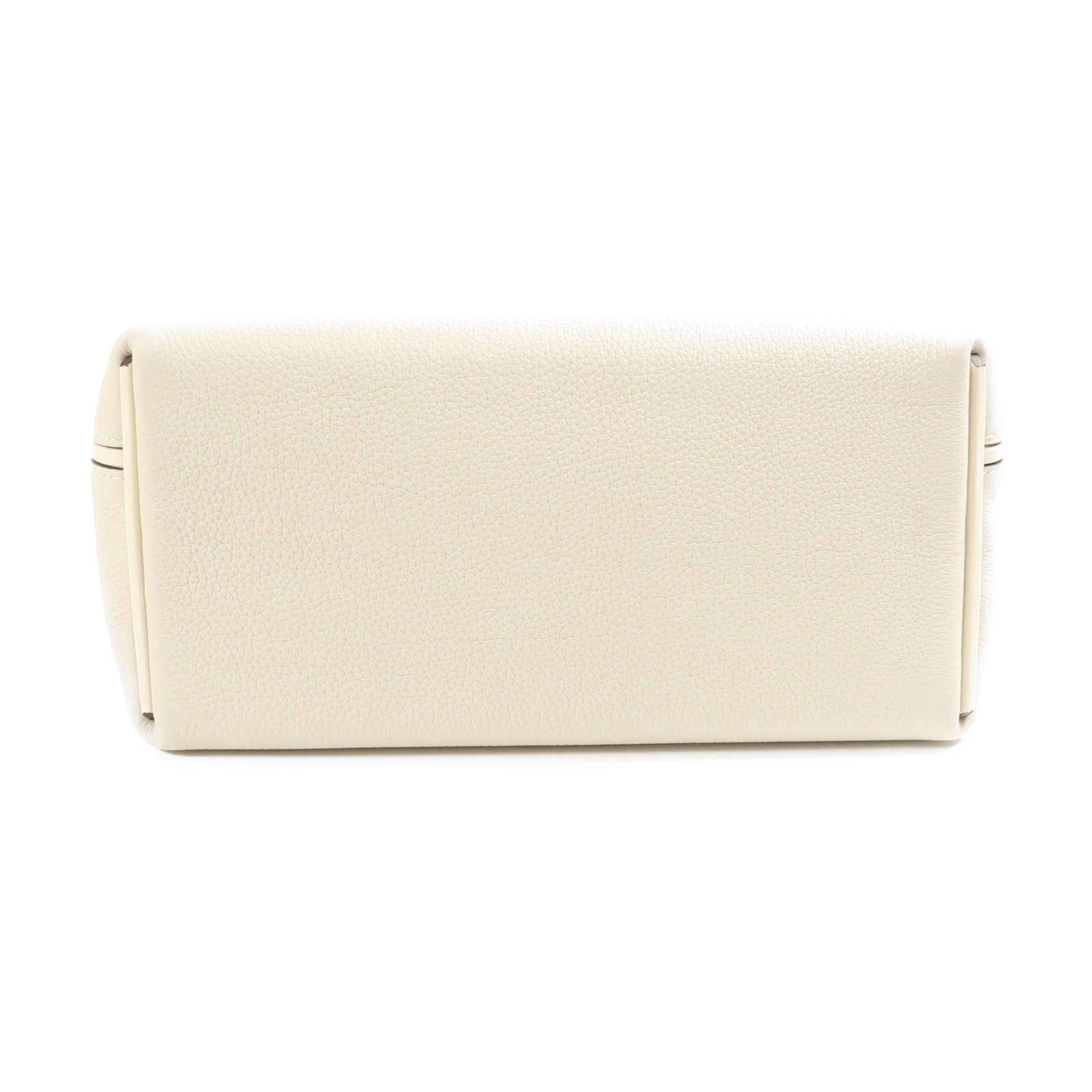 HERMES PHW 24/24 2Way Shoulder Hand Bag Togo Leather/Swift Leather Nata White
