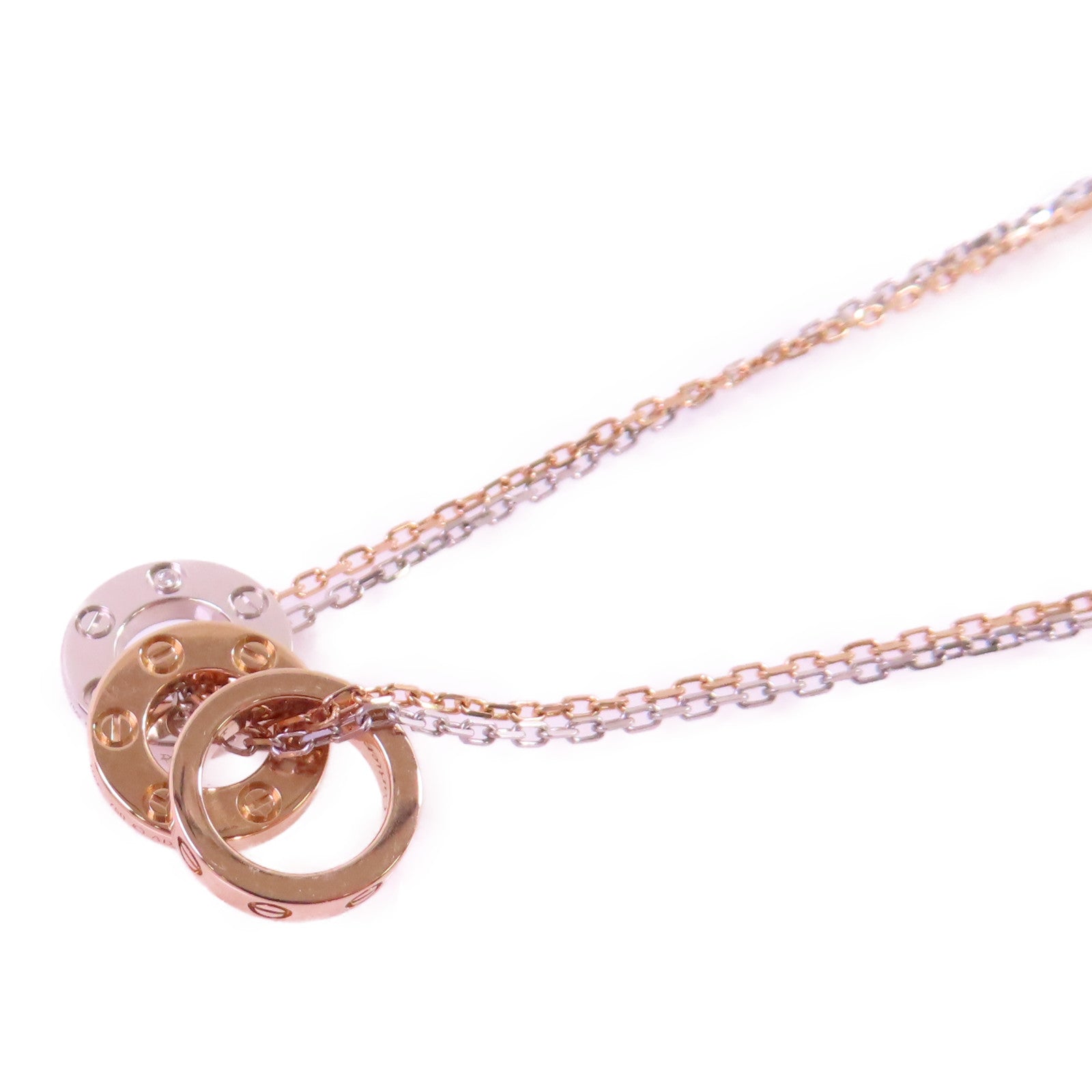 CARTIER 18K玫瑰金/黃金/白金/鑽石Love Diamond Nacklace項鏈