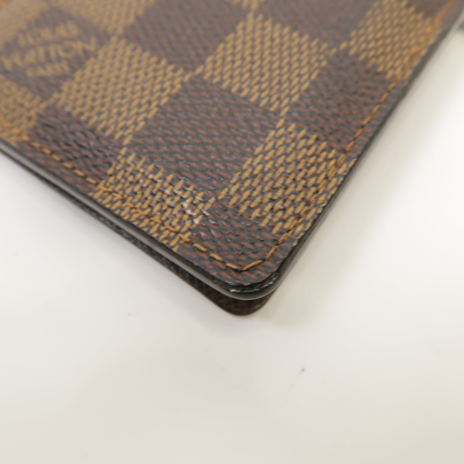LOUIS VUITTON Damier Porte Cartes ID Bandouliere Case金扣卡片套Ebene