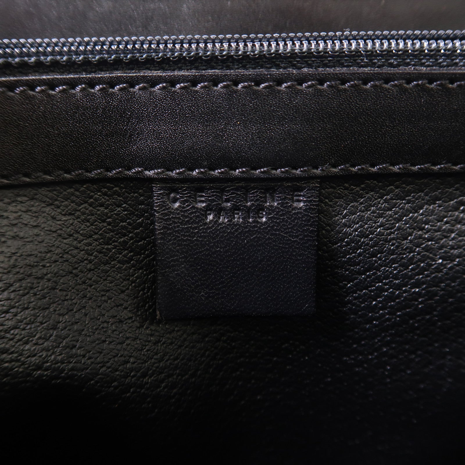 CELINE 牛皮皮革Vintage 2 Way Bag金扣手挽肩背兩用袋黑色/啡色